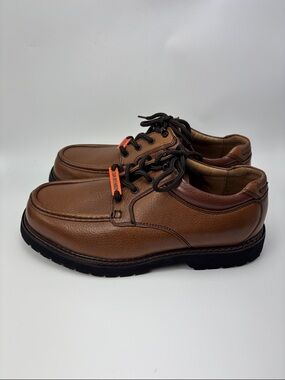 Dockers Men's Stain Defender Dark Tan Lace-Up Shoes - size 10.5 Wide NEW